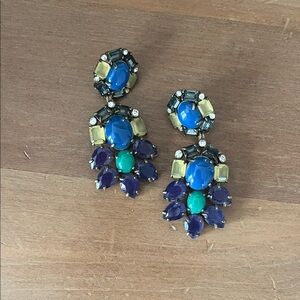 Stella & Dot Blue and Purple Statement Earrings